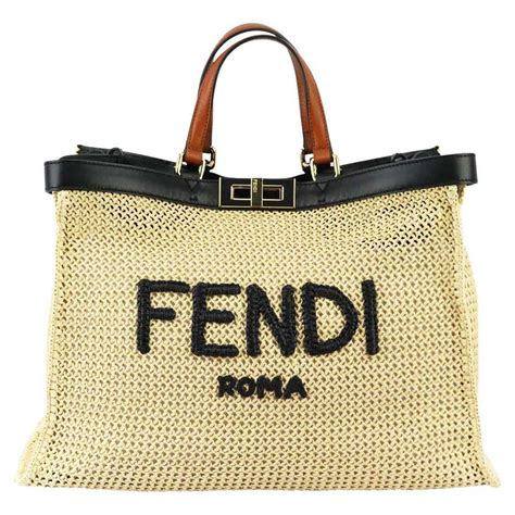 fendi straw pouch|Fendi rattan bag.